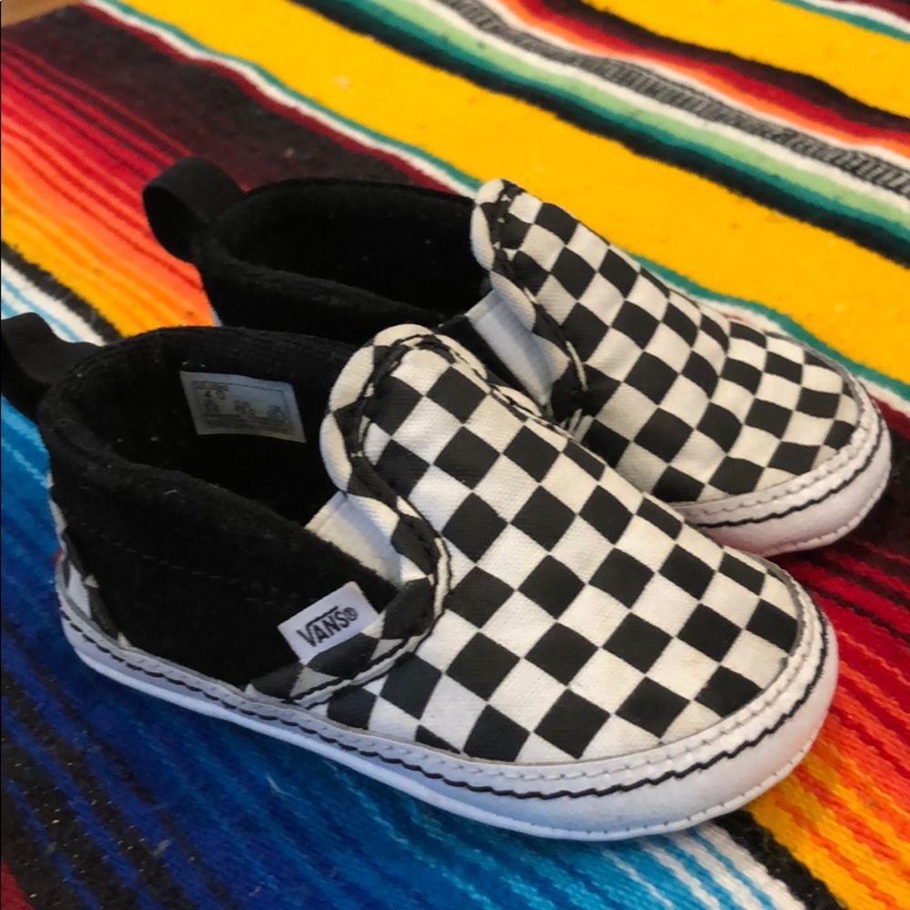 Baby Vans Slip On Checkered Crib Shoe